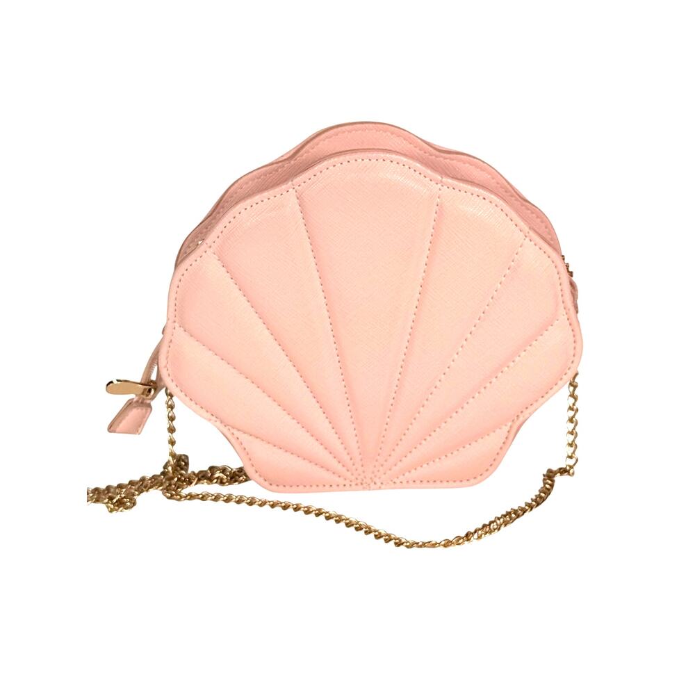 Colette Hayman Pink Seashell Crossbody Bag Gold Chain Purse Cute Chic Princess